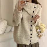 ボタンアップ大きい衿ニットプルオーバー | Achic | 詳細画像12