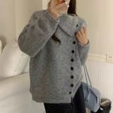 ボタンアップ大きい衿ニットプルオーバー | Achic | 詳細画像3