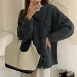 ボタンアップ大きい衿ニットプルオーバー | Achic | 詳細画像4