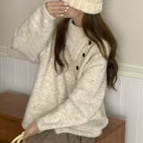 ボタンアップ大きい衿ニットプルオーバー | Achic | 詳細画像7