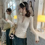 レースアップケーブルニットプルオーバー | Achic | 詳細画像10 