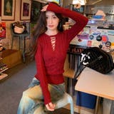 レースアップケーブルニットプルオーバー | Achic | 詳細画像22 