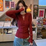 レースアップケーブルニットプルオーバー | Achic | 詳細画像24 