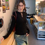 レースアップケーブルニットプルオーバー | Achic | 詳細画像31 