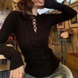 レースアップケーブルニットプルオーバー | Achic | 詳細画像32 