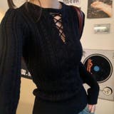 レースアップケーブルニットプルオーバー | Achic | 詳細画像35 