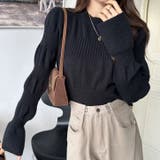 ベルスリーブクロップド丈ニットプルオーバー | Achic | 詳細画像3