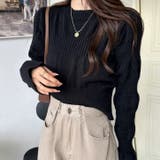 ベルスリーブクロップド丈ニットプルオーバー | Achic | 詳細画像6