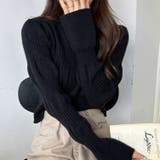 ベルスリーブクロップド丈ニットプルオーバー | Achic | 詳細画像7