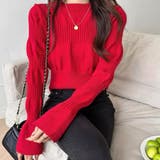 ベルスリーブクロップド丈ニットプルオーバー | Achic | 詳細画像9