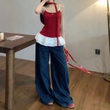 レイヤードフリルの赤いドットのタンクトップ | Achic | 詳細画像19