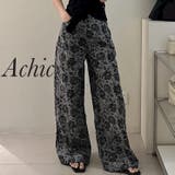 花柄フレアハイウエストデニムパンツ | Achic | 詳細画像1 