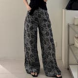 花柄フレアハイウエストデニムパンツ | Achic | 詳細画像3 