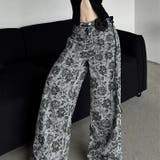 花柄フレアハイウエストデニムパンツ | Achic | 詳細画像5 