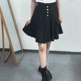フロントファスナーデニムスカート ウエストゴム ボトムス | Achic | 詳細画像4
