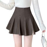 ブラウン | 合成レザーミニプリーツスカート | Achic