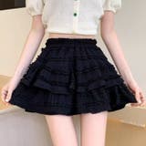 ブラック | ティアードフレアミニスカート | Achic