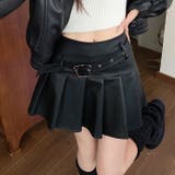 ヴィンテージ Puレザープリーツスカート | Achic | 詳細画像8 