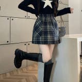 チェック柄キュロットミニスカート | Achic | 詳細画像8 