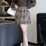 チェック柄キュロットミニスカート | Achic | 詳細画像9 