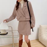 チェック柄ショート丈ジャケット+ミニスカート セット  おしゃれ スーツ 上品 | Achic | 詳細画像9 