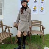 チェック柄ショート丈ジャケット+ミニスカート セット  おしゃれ スーツ 上品 | Achic | 詳細画像15 
