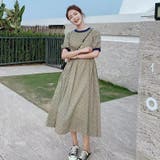 柄ワンピース 低身長 パフ袖 | Achic | 詳細画像1