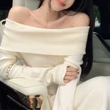 セクシーオフショルダーロングワンピース | Achic | 詳細画像12