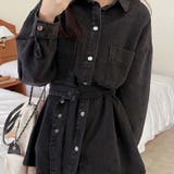 2wayデニムシャツワンピースジャケット | Achic | 詳細画像3 