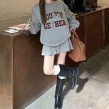 スウェットロゴトレーナー&プリーツミニスカートセットアップ | Achic | 詳細画像6