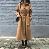 ブラウン | エコウール ノーカラーコート ロングコート | Achic