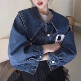 ビックカラー デニムジャケット | Achic | 詳細画像6 