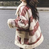 ウール格子柄ショートボアコート | Achic | 詳細画像13