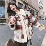 ウール格子柄ショートボアコート | Achic | 詳細画像6