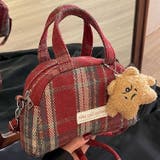 レッド | 【2タイプ生地選べる】2WAYミニ ハンド チェック柄ショルダーバッグ | Achic