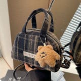 ブラック | 【2タイプ生地選べる】2WAYミニ ハンド チェック柄ショルダーバッグ | Achic