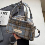 ブルー1 | 【2タイプ生地選べる】2WAYミニ ハンド チェック柄ショルダーバッグ | Achic