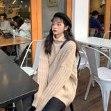 ドロップショルダーモックネックニット トップス プルオーバー | LADY LIKE | 詳細画像3