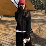 フロントジップリブ編みニット トップス ファスナー | LADY LIKE  | 詳細画像4