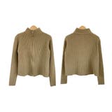 フロントジップリブ編みニット トップス ファスナー | LADY LIKE  | 詳細画像7