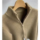 フロントジップリブ編みニット トップス ファスナー | LADY LIKE  | 詳細画像8