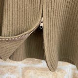 フロントジップリブ編みニット トップス ファスナー | LADY LIKE  | 詳細画像9