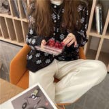 フラワー柄丸首ニットカーディガン 花柄 トップス | LADY LIKE | 詳細画像6