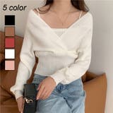 レイヤード風ドルマンニット トップス ドッキング | LADY LIKE | 詳細画像1