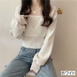 ホワイト | レイヤード風ドルマンニット トップス ドッキング | LADY LIKE