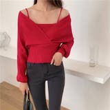 レイヤード風ドルマンニット トップス ドッキング | LADY LIKE | 詳細画像45