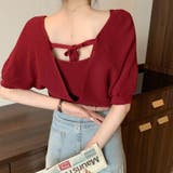 カシュクール風半袖ドッキングニット ドッキング 重ね着 | LADY LIKE  | 詳細画像13 