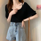 カシュクール風半袖ドッキングニット ドッキング 重ね着 | LADY LIKE  | 詳細画像6 