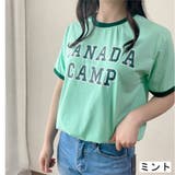 ミント | CANADA CAMPプリントTシャツ カレッジロゴ | LADY LIKE 