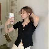 ダブルファスナー襟付きニット トップス ダブルジップ | LADY LIKE  | 詳細画像12 